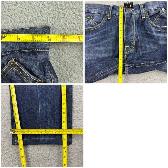 Daniele Alessandrini Jeans Mens 28 Pants Blue Denim Slim Fit Dark Button Fly 1 - Picture 12 of 12